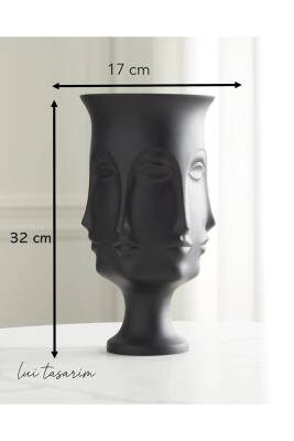 Kahverengi Ayaklı Vazo Trend Bohem Buddha Büyük XL Boy 32 CM Seramik Kahverengi Vazo - 2