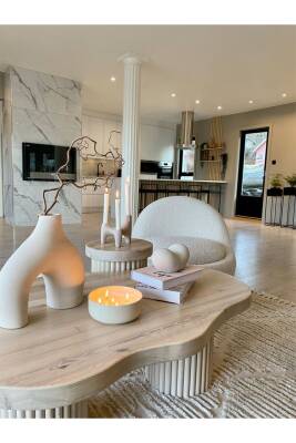 Nude Bohem Beyaz Vazo Büyük Boy Seramik 28 cm -26 cm