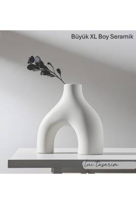 Nude Bohem Beyaz Vazo Büyük Boy Seramik 28 cm -26 cm - 4
