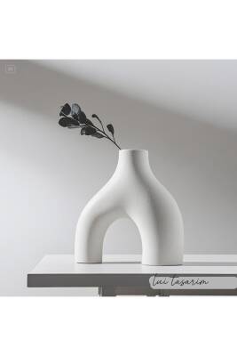 Nude Bohem Beyaz Vazo Büyük Boy Seramik 28 cm -26 cm - 5