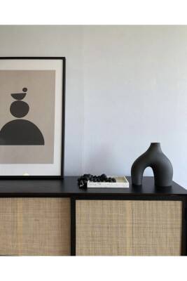 Nude Bohem Siyah Vazo Büyük Boy Seramik 28 cm -26 cm - 3