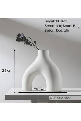 Nude Bohem Yeşil Vazo Büyük Boy Seramik 28 cm -26 cm - 2