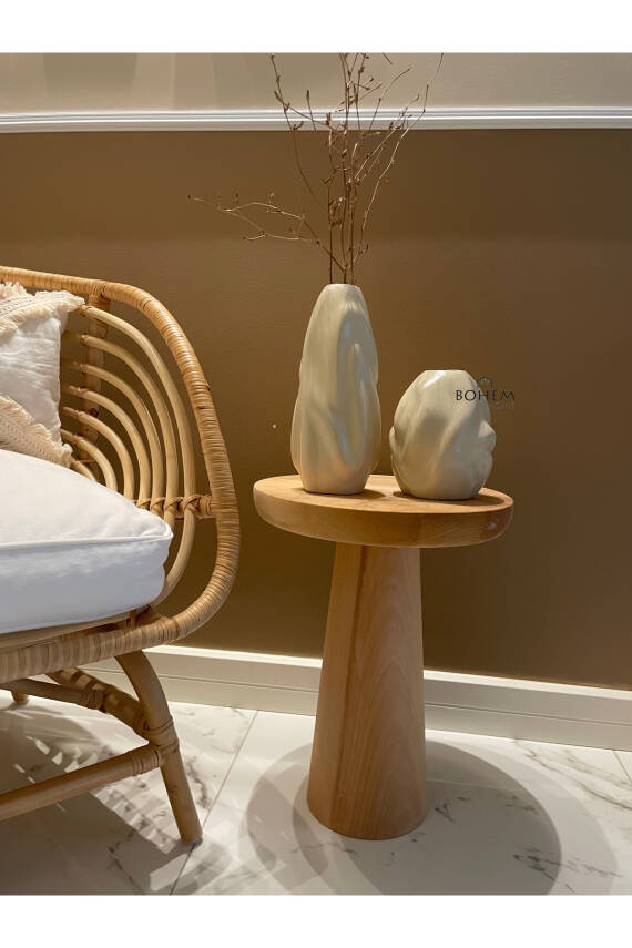 Seramik bej 2li dalga vazo seti(muadil marka) 73937, one size - 2