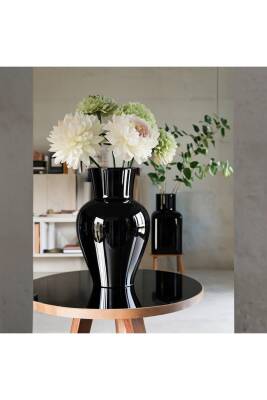 Siyah Dekoratif Şık Karaf model Büyük Cam Vazo 27 cm