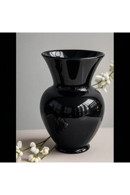 Siyah Karaf Dekoratif Cam Vazo 27 Cm - 4