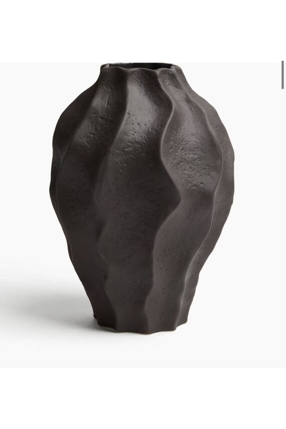 Siyah Rengi Vazo Stonware İskandinav Avrupa Modern Seramik Özel Tasarım XL Boy Sonya Vazo - 1