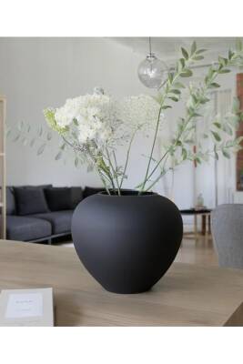 Siyah Vazo Seramik Bohem Tarzı Büyük Boy - 2