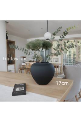 Siyah Vazo Seramik Bohem Tarzı Büyük Boy - 3