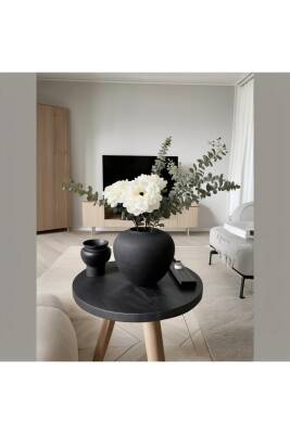 Siyah Vazo Seramik Bohem Tarzı Büyük Boy - 6