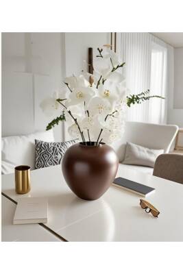 Tasarım Vazo Seramik İskandinav Tarzı kahve rengi Bohem Trend Sade Büyük Boy Topik Vazo