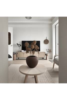 Tasarım Vazo Seramik İskandinav Tarzı kahve rengi Bohem Trend Sade Büyük Boy Topik Vazo - 2