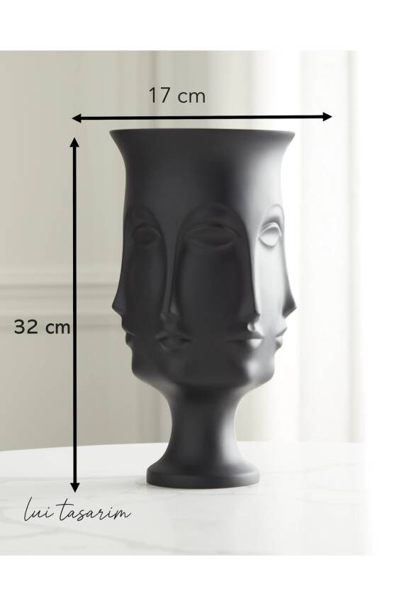 Yeşil Ayaklı Vazo Trend Bohem Buddha Büyük XL Boy 32 CM Seramik Yeşil Vazo - 2